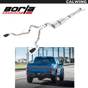 FORD フォード F150 ラプター 3.5L用 エキゾーストマフラー BORLA製 デュアルタイプ キャタバック ATAK クロームチップ/ブラッククロームチップ '17y〜'18y【アメ車パーツ】