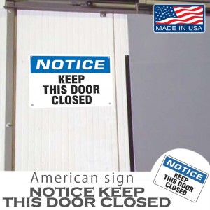 おしゃれ耐久性抜群!! 米国用品 アメリカンサインプレート ”NOTICE KEEP〜CLOSED” 大きなサイズ12x18インチ MADE IN USA アルミニウム ヴィンテージ 看板 インテリア ガレージ お店の装飾等 雑貨