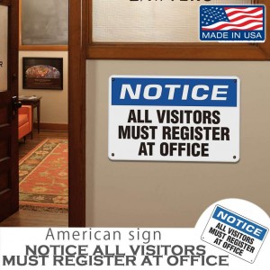おしゃれ耐久性抜群!! 米国用品 アメリカンサインプレート ”NOTICE ALL〜OFFICE” 大きなサイズ12x18インチ MADE IN USA アルミニウム ヴィンテージ 看板 インテリア ガレージ お店の装飾等 雑貨