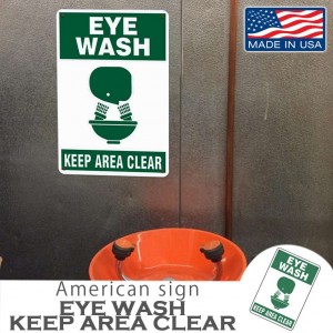おしゃれ耐久性抜群!! 米国用品 アメリカンサインプレート ”EYE WASH KEEP〜CLEAR” 大きなサイズ12x18インチ MADE IN USA アルミニウム ヴィンテージ 看板 インテリア ガレージ お店の装飾等 雑貨
