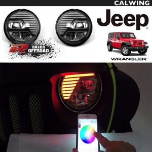 高輝度 LEDヘッドライトセット エクストリームスカル RGB RAZER AUTO/レーザーオート | JEEP/ジープ WRANGLER/ラングラー JK ’07y〜’18y【アメ車パーツ】