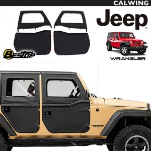ファブリック フロントドア ブラックダイアモンド 幌 | フロント用 左右セット ハーフドアOK 開放感抜群!JEEP/ジープ WRANGLER/ラングラー JK '07y〜'18y【アメ車パーツ】