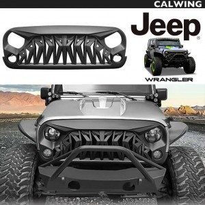 シャークスタイル カスタムフロントグリル ブラックパウダーコート オフロード カスタム | JEEP/ジープ WRANGLER/ラングラー JK '07y~'17y 【アメ車パーツ】