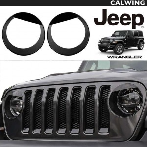 JEEP/ジープ WRAGLER/ラングラー JL '18y~ | アングリーヘッドライトカバー 簡単両面テープ固定 【アメ車パーツ】