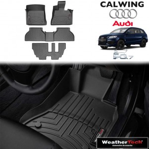 【車種専用設計】AUDI/アウディ Q7 '10y-'15y | フロアマット ブラック フロアライナー フロント 右ハンドル セカンドコンソール無し WeatherTech【欧州車パーツ】