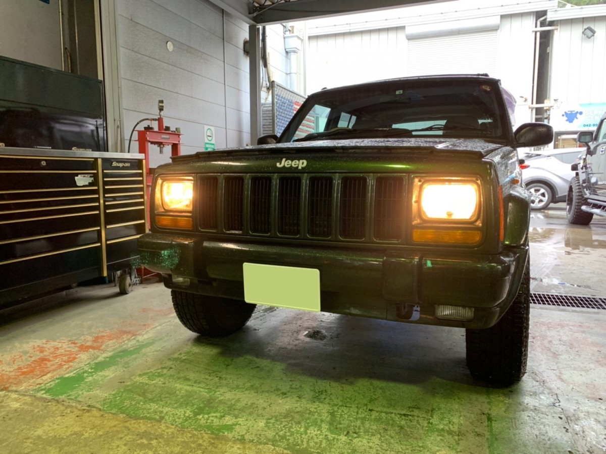 ◇高品質 JEEP XJチェロキー YJラングラー 角型2灯ヘッドライト H4バルブ付 ジープ Jeep チェロキー 7MX 全年式 左右セット 