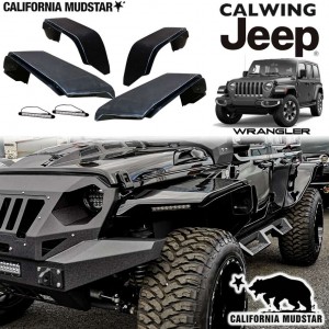 【カリフォルニアマッドスター/CALIFORNIA MUDSTAR★】JEEP/ジープ WRANGLER/ラングラー JL '18y- | フラットワイドオーバーフェンダー クリアーシーケンシャルウインカー アジャスタブルプレートセット BAD WRANGLER【アメ車パーツ】