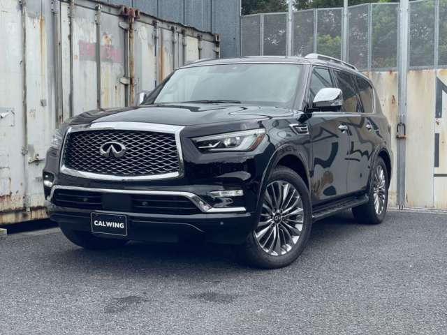 インフィニティ QX80 プロアクティブ　AWD　スマホナビ対応オーディオ　デュアルモニター