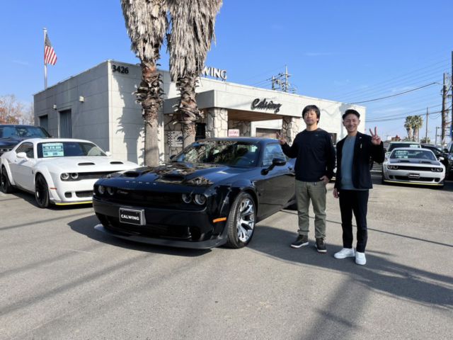 3台目のご購入有難う御座います！東京都のU様に新車 ダッジ チャレンジャー SRTヘルキャット 世界300台限定 ラストコール第6弾 ブラックゴースト スペシャルエディションをご納車させていただきました。